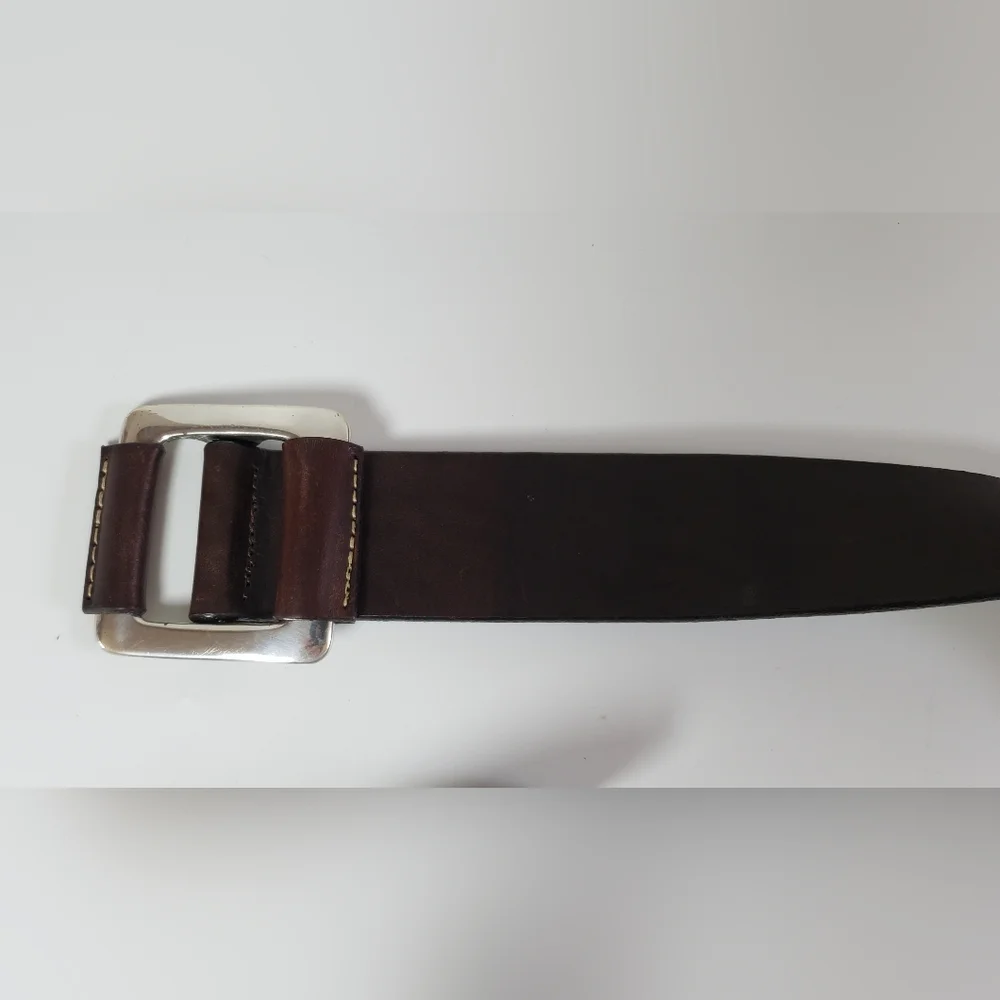 Isaiah Kincaid Brown Leather Belt with Silver Hardware Size 30-34